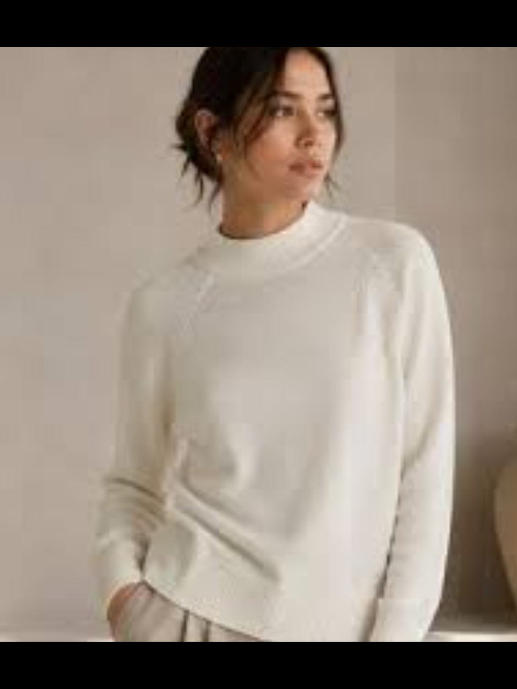 Quince 100% Organic Cotton Mock Neck Sweater Size Small